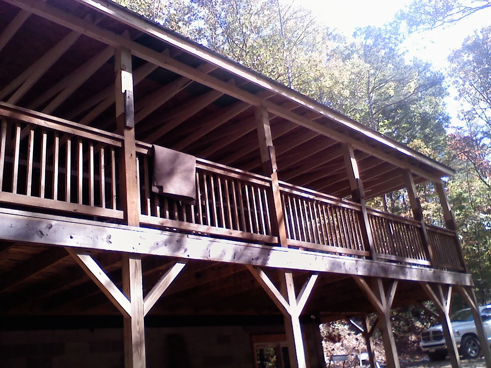 Timber framing under a new elevated porch and deck — Roof Leak Repair in Valley Grove by Roofing Brothers